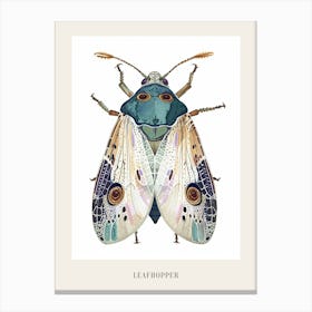 Colourful Insect Illustration Leafhopper 3 Poster Canvas Print