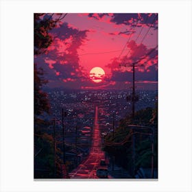 Sunset In A City 1 Canvas Print