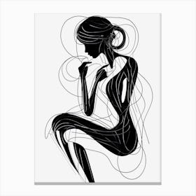 Line Art Woman Body 1 Canvas Print