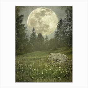 Full Moon In The Woods Art 1 Canvas Print