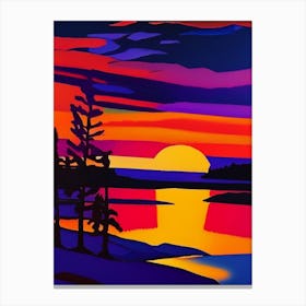 Lake Abstract Sunset Canvas Print