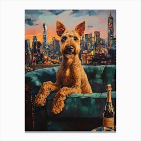 Classy Airedale At The Bar 14 Canvas Print