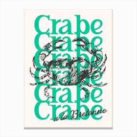 Crab A La Bretonne Poster, Seafood Wall Art Print, French Aperitif Decor, Printable Art Canvas Print