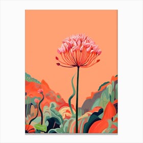 Boho Wildflower Painting Wild Leek Canvas Print