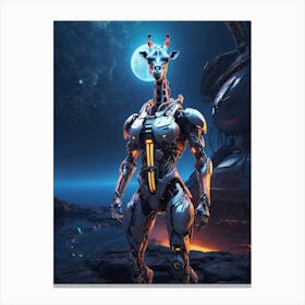 Giraffe In Cyborg Body #3 Canvas Print