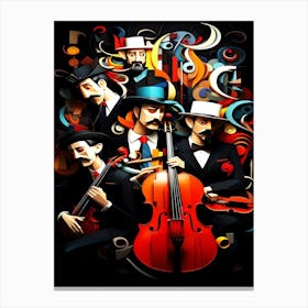 Paper Jazz Band - Collage Of The Band Canvas Print