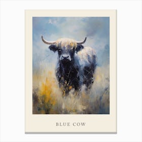 Blue Cow Canvas Print