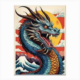 Japanese Dragon Pop Art Style (50) Canvas Print