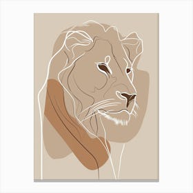 Lion - Boho, Line Art 4 Canvas Print