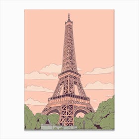 The Eiffel Tower Paris Travel Illustration 1 Canvas Print