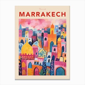 Marrakech Morocco 6 Fauvist Travel Poster Canvas Print