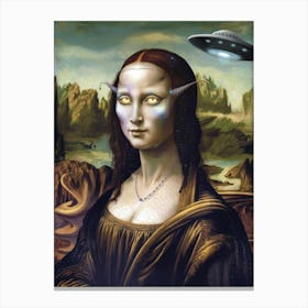 Alien Galaxy Mona Lisa Canvas Print