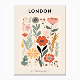 Flower Market Poster London United Kingdom 2 Canvas Print