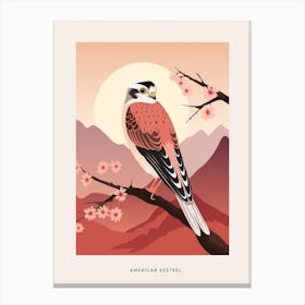 Minimalist American Kestrel 1 Bird Poster Canvas Print