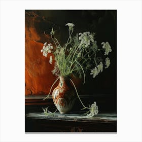 Baroque Floral Still Life Queen Annes Lace 3 Canvas Print