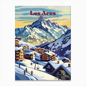 Les Arcs France Vintage Travel Art Canvas Print