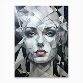 Abstract Geometric Lady Portrait 29 Canvas Print
