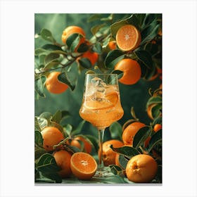 Aperol Spritz Art Print Tangerine Cocktail Canvas Print