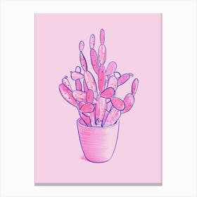 Pink Cactus Canvas Print