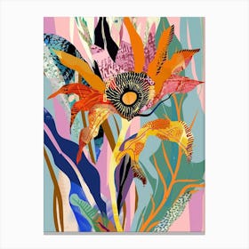 Colourful Flower Illustration Sunflower 4 Canvas Print