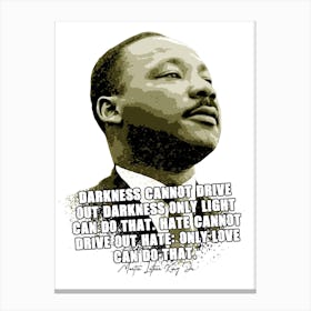 Martin Luther King Jr Quotes in Vintage Illustration Canvas Print