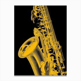 Gold Saxophone Line Art 1 Canvas Print