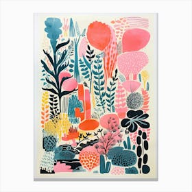 Nymans Gardens Abstract Riso Style 4 Canvas Print