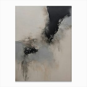 Abstract Beige and Black Wabi-sabi Japandi Scandi Ink Artwork Canvas Print