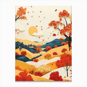 Beautiful Landscape Paper Craft Style 18 Canvas Print