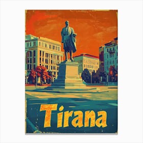 Aihrgdesign A Vintage Travel Poster Of Tirana 5 Canvas Print