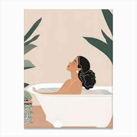 Woman In A Bath Canvas Print