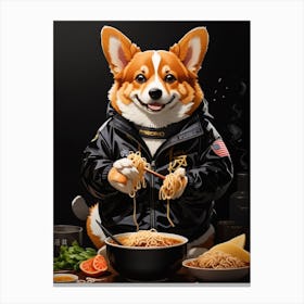 Corgi Noodle Canvas Print