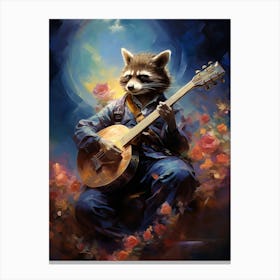 Raccoon Playing Guitar 1 Canvas Print