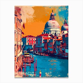 Abstract Venice poster illustration 13 Canvas Print