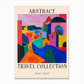 Abstract Travel Collection Poster Zanzibar Tanzania 1 Canvas Print