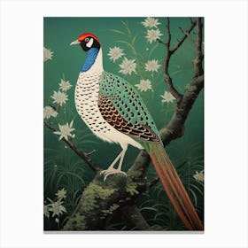 Ohara Koson Inspired Bird Painting Pheasant 8 Canvas Print