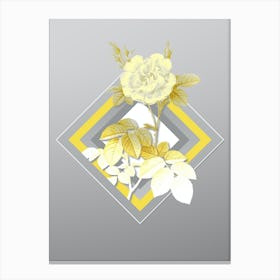 Botanical White Rose in Yellow and Gray Gradient n.258 Canvas Print