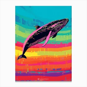 Colour Burst Whale 3 Canvas Print