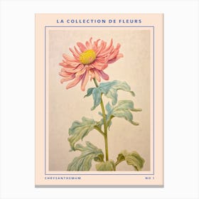 Chrysanthemum French Flower Botanical Poster Canvas Print
