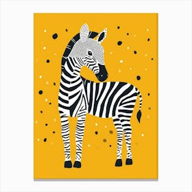 Yellow Zebra 4 Canvas Print