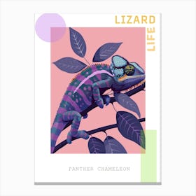 Panther Chameleon Abstract Modern Illustration 2 Poster Canvas Print