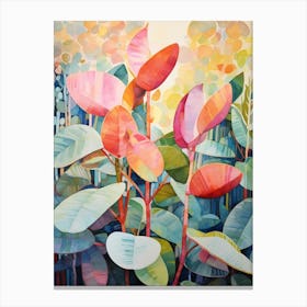 Tropical Plant Painting Rubber Plant 4 Canvas Print
