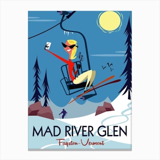 Mad River Glen Vermont Ski Poster Canvas Print