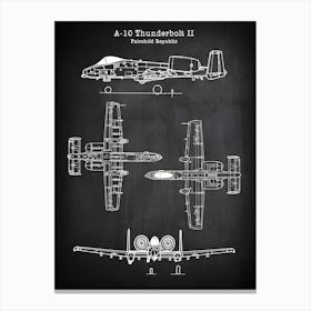 A 10 Thunderbolt Ii Fairchild Republic Aircraft Airplane Blueprint Aviation Gifts Aviation Blueprint Airplane Print Plane Vaa101 Canvas Print