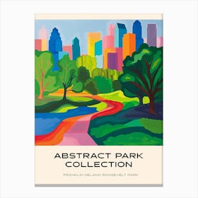 Abstract Park Collection Poster Franklin Delano Roosevelt Park Philadelphia Canvas Print