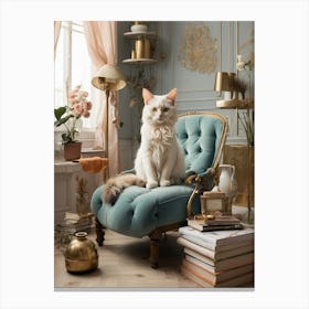 Cats in a chair Canvas Print