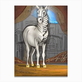 White and gray horse Canvas Print