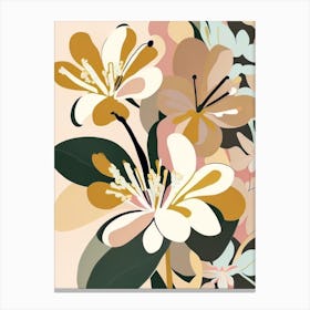 Azalea Wildflower Modern Muted Colours Canvas Print