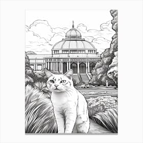 Royal Botanic Gardens Melbourne Australia, Cats Line Art 2 Canvas Print