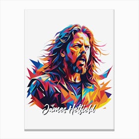 James Hetfield Metallica 01 Portrait Music Icon Style WPAP Pop Art Canvas Print